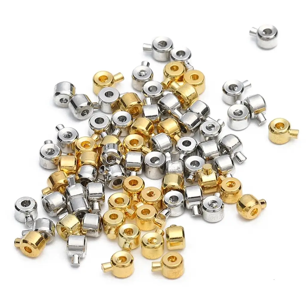 10Pcs 스테인레스 스틸 포지셔닝 스토퍼 스페이서 쥬얼리에 대 한 크림프 엔드 Septum 비즈 DIY 목걸이 팔찌 커넥터 만들기