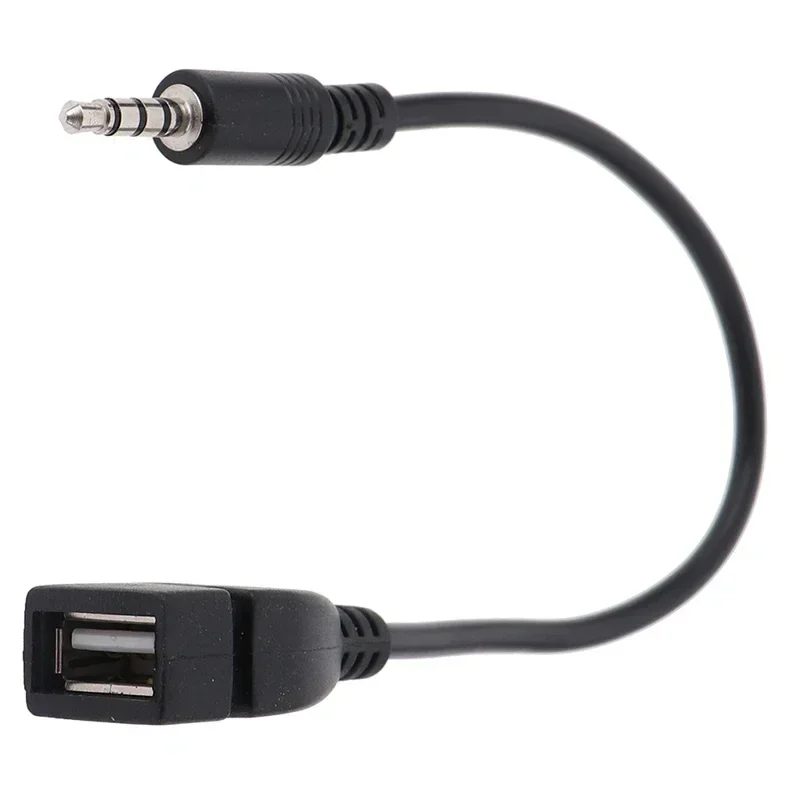 자동차 오디오 케이블 OTG 여성 어댑터 Aux USB MP3 재생 디코더 재생 USB 플래시 드라이브 음악 3.5MM OTG 어댑터 케이블