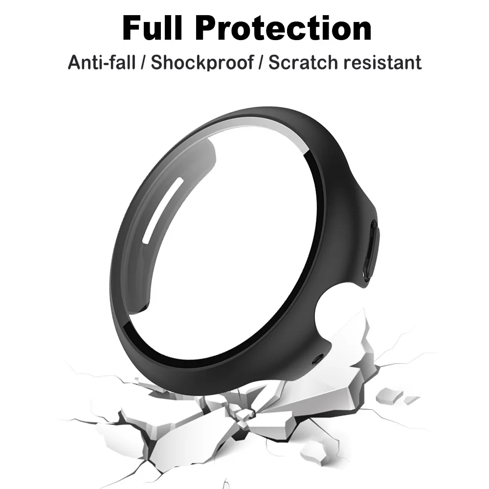 Google Pixel Watch 3용 케이스 + 유리 45mm 41mm PC 올라운드 범퍼 긁힘 방지 보호 커버 + 화면 보호기 액세서리