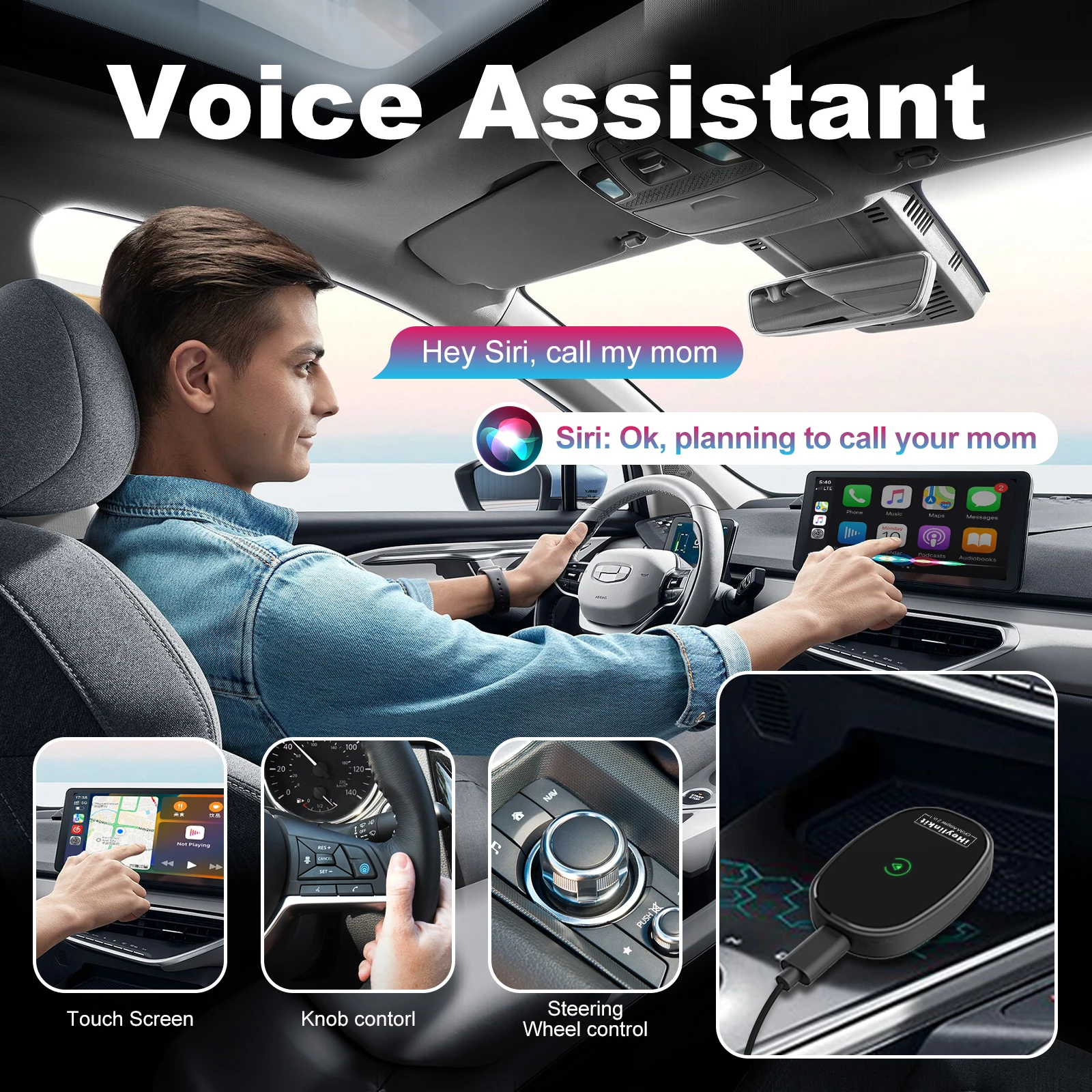 IHeylinkit 무선 Carplay 안드로이드 자동 무선 어댑터 동글 활성제 대부분의 차량 모델에 대한 자동 연결 아연 합금 쉘