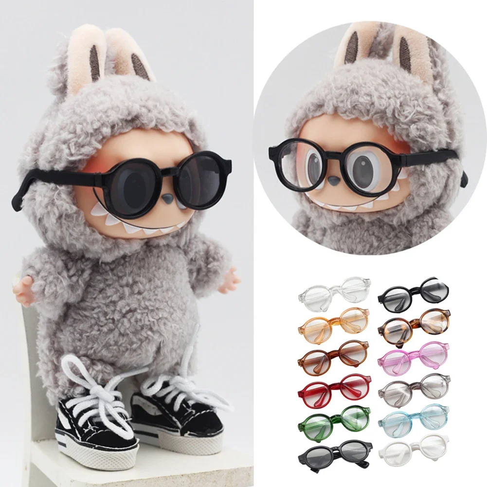 Labubu 6.5cm 투명 플라스틱 안경 1/8 1/6 1/3 1/4 BJD for Labubu MSD 플러시 for EXO 인형 선글라스