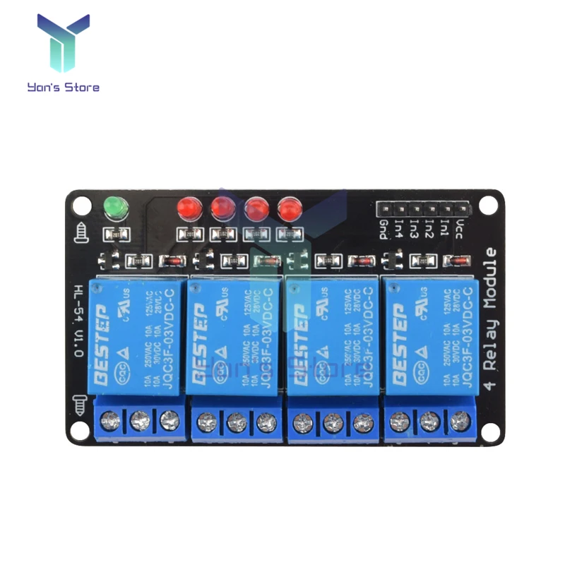 3V 3.3V 1/2/4 채널 릴레이 모듈 Arduino 용 램프 릴레이 출력 4 웨이 릴레이 모듈이있는 저수준 트리거 조명 릴레이