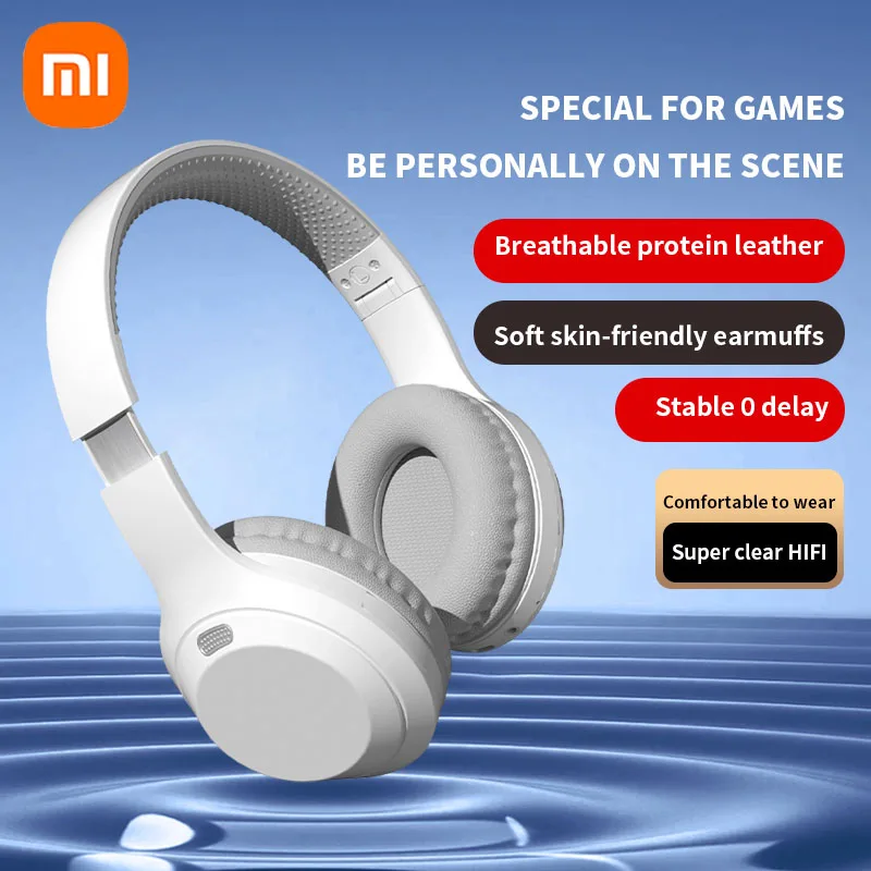 Xiaomi 5W 무선 헤드폰 Bluetooth5.3 이어폰 접이식 이어 버드 40mm 드라이버 게임 음악 오버 이어 스테레오 헤드셋 (마이크 포함)