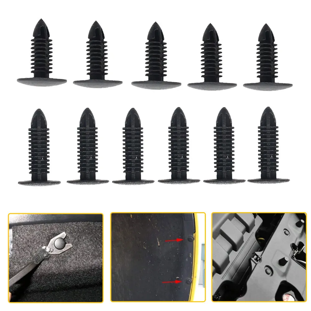 믹스 블랙 플라스틱 리벳 푸시 5mm 6mm 7mm 8mm 자동차 트렁크 루프 트림 패널 패스너 클립, 범용 차량 리테이너 클립 40 개