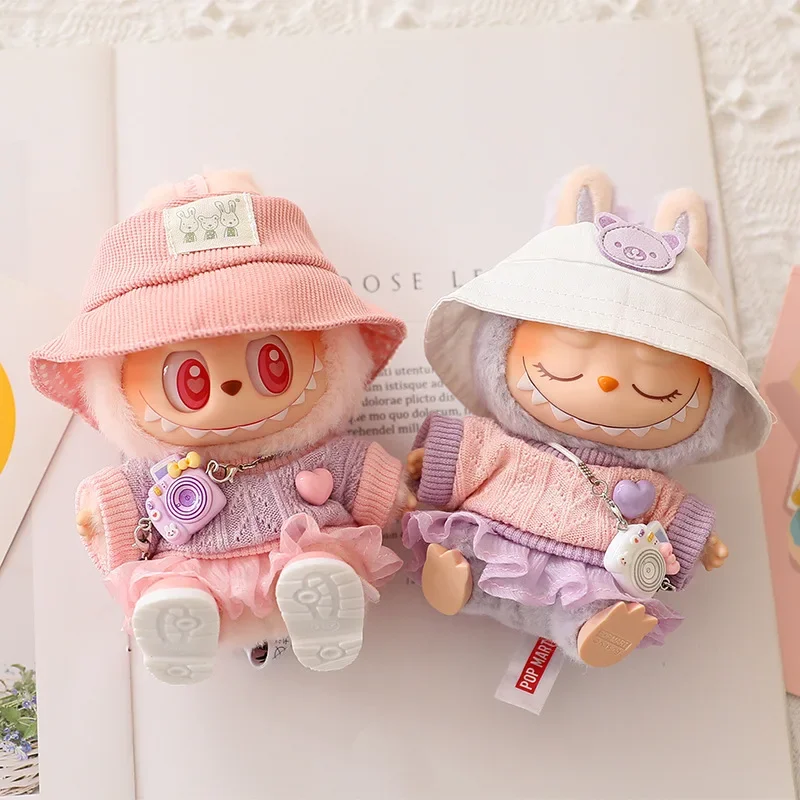 Labubu 인형 옷 Tulle 스커트 세트 17cm Ropa Labubu 인형 액세서리 용 세련된 복장 교체