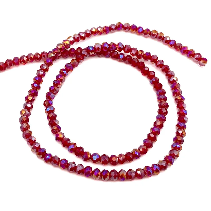 2 3 4 6 8mm 오스트리아면 처리 된 유리 크리스탈 비즈 Jewerly 만들기 느슨한 스페이서 Rondelle 비즈 팔찌 귀걸이 용품