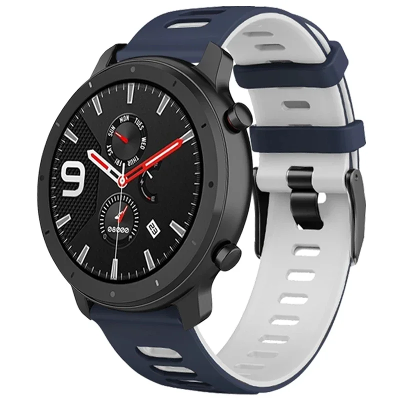 어메이즈핏 GTR용 실리콘 스트랩, 47mm, 2, 2e, 스트라토스 3, GTR 4, 3 프로 팔찌, 22mm, 20mm