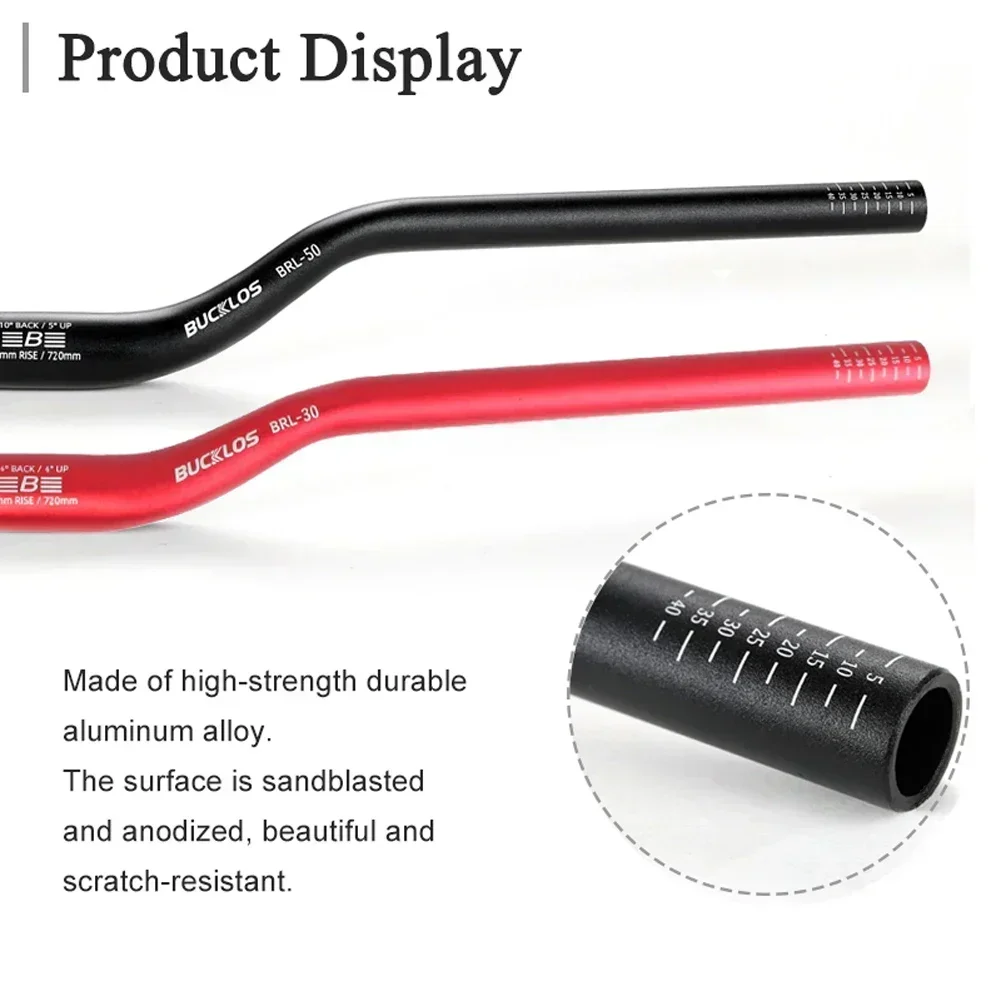 BUCKLOS 산악 자전거 핸들 바 31.8mm 25.4mm 자전거 라이저 바 620/660/720/780mm 알루미늄 합금 MTB 핸들 바 사이클링 부품