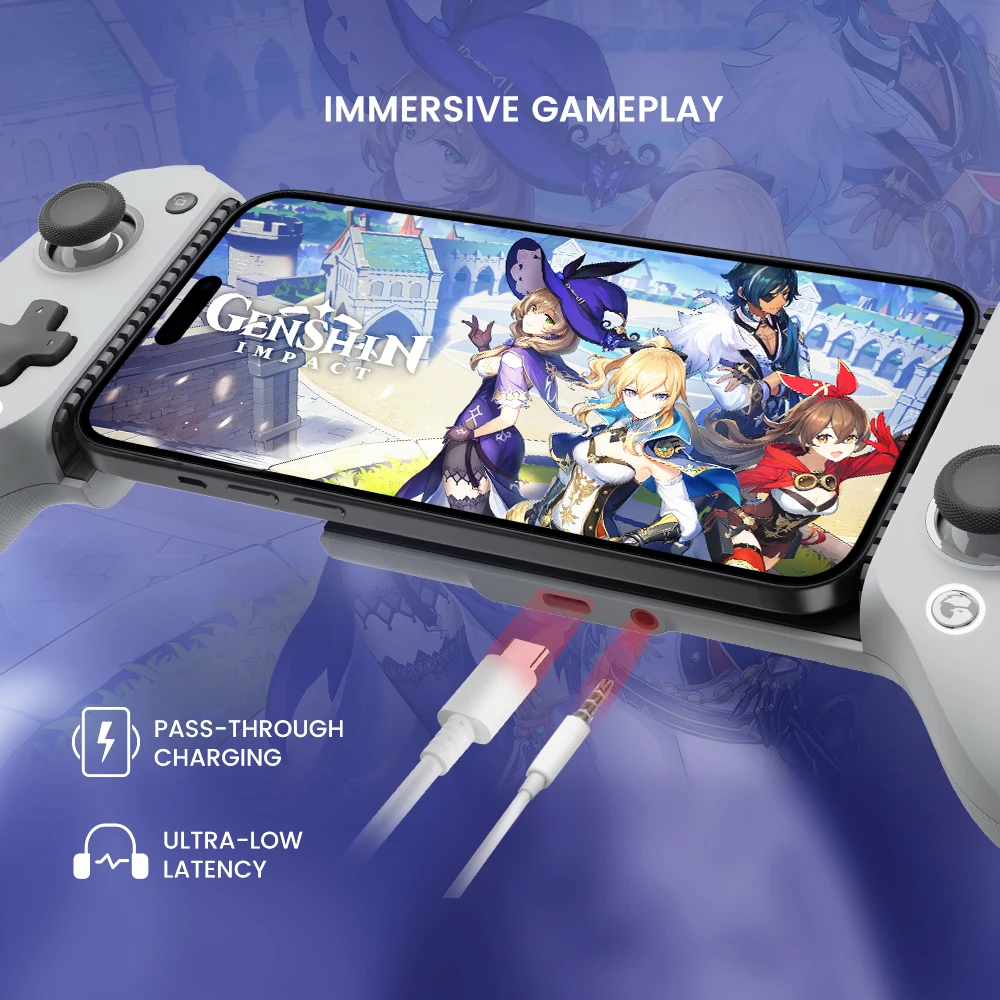 GameSir G8 갈릴레오 핸드폰 게임 패드 게임 컨트롤러, 홀 효과 조이스틱, 아이폰 15 안드로이드 휴대폰 클라우드 게임용