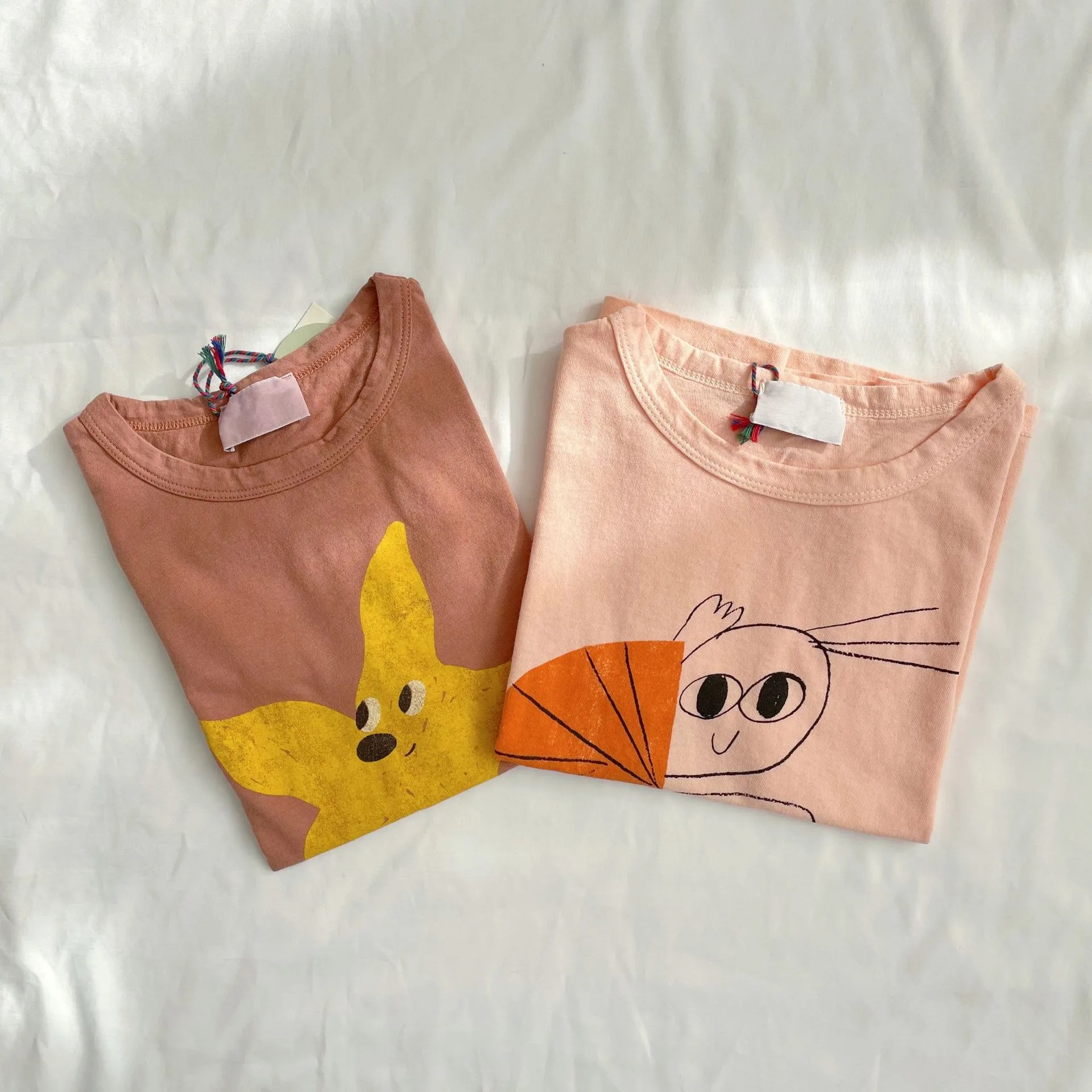 2025 아이 옷 새 봄 Sumemer 한국 아기 소년 소녀 면화 만화 짧은 소매 T 셔츠 아동 겉옷 Clothings