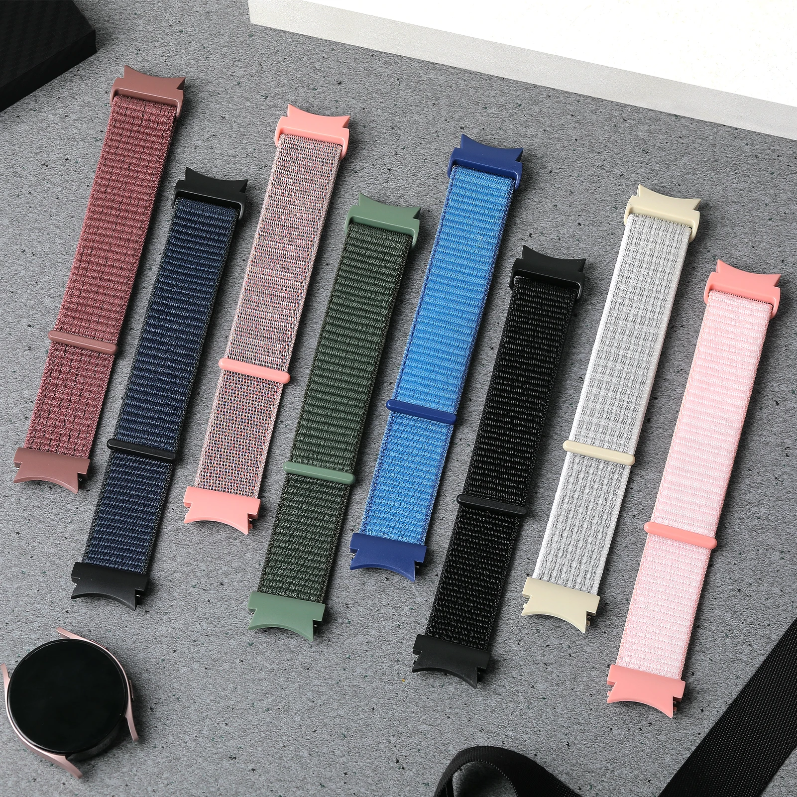 삼성 갤럭시 시계 용 나일론 루프 밴드 7 6 5 4 44mm 40mm 5 pro 45mm 스포츠 20mm 팔찌 갤럭시 Watch6 클래식 47mm 43mm 스트랩