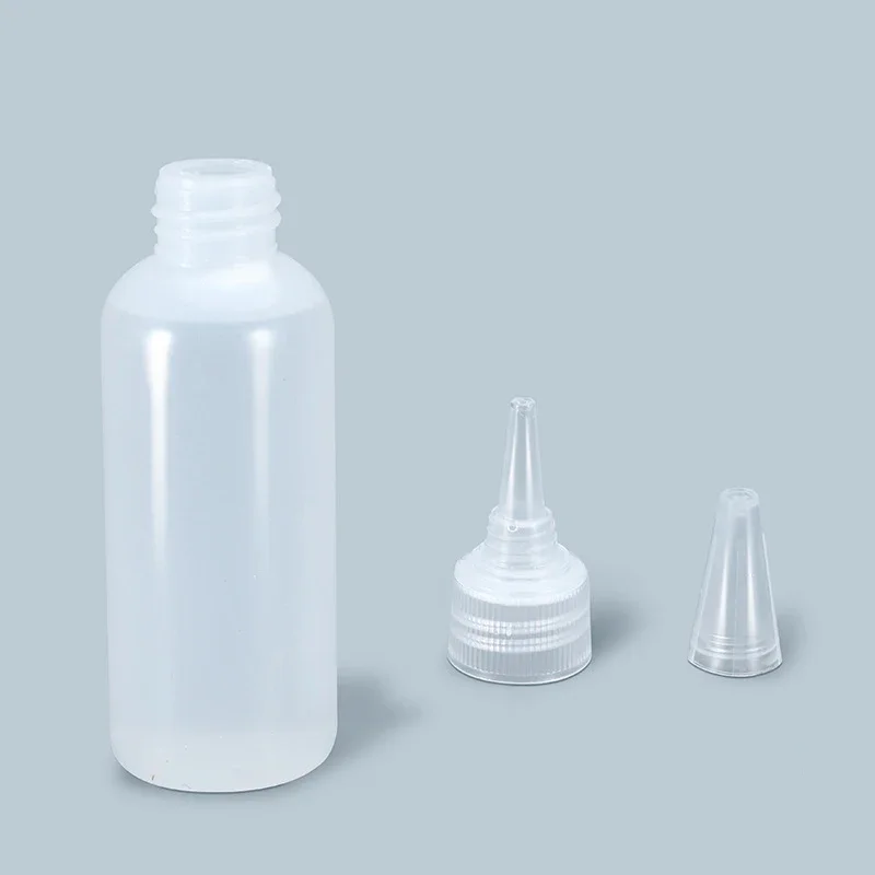 10Pcs 30-100ml 빈 플라스틱 접착제 병 나사 뚜껑이있는 PE 소재 잉크 오일 안료 컨테이너에 대 한 액체 드롭 병을 짜내십시오