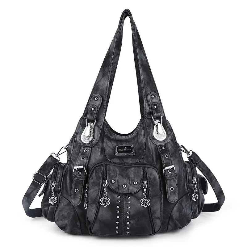 Angelkiss 가방 여성 패션 핸드백 여성 숄더 가방 PU 가죽 핸드백 여성 Satchel 큰 어깨 지갑 가방 bolsa feminina title=Angelkiss 가방 여성 패션 핸드백 여성 숄더 가방 PU 가죽 핸드백 여성 Satchel 큰 어깨 지갑 가방 bolsa feminina 