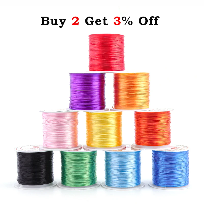 10-40M/롤 강력한 탄성 크리스탈 구슬 코드 1mm 팔찌 스트레치 스레드 문자열 목걸이 DIY 쥬얼리 코드 라인 만들기