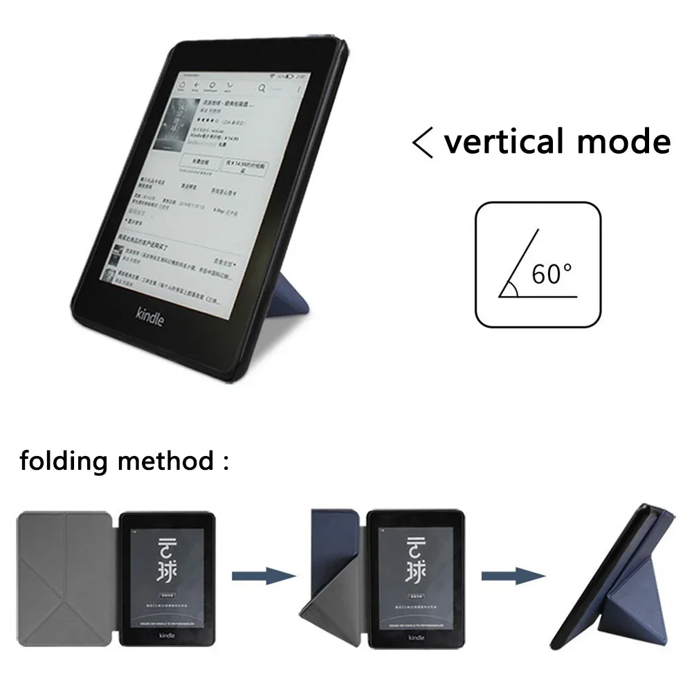 Kindle 용 접이식 스탠드 케이스 2024 2022 2021 Paperwhite Colorsoft 1 2 3 5 6 10th 11th 12th Generation 6 6.8 7 인치 파우치 커버