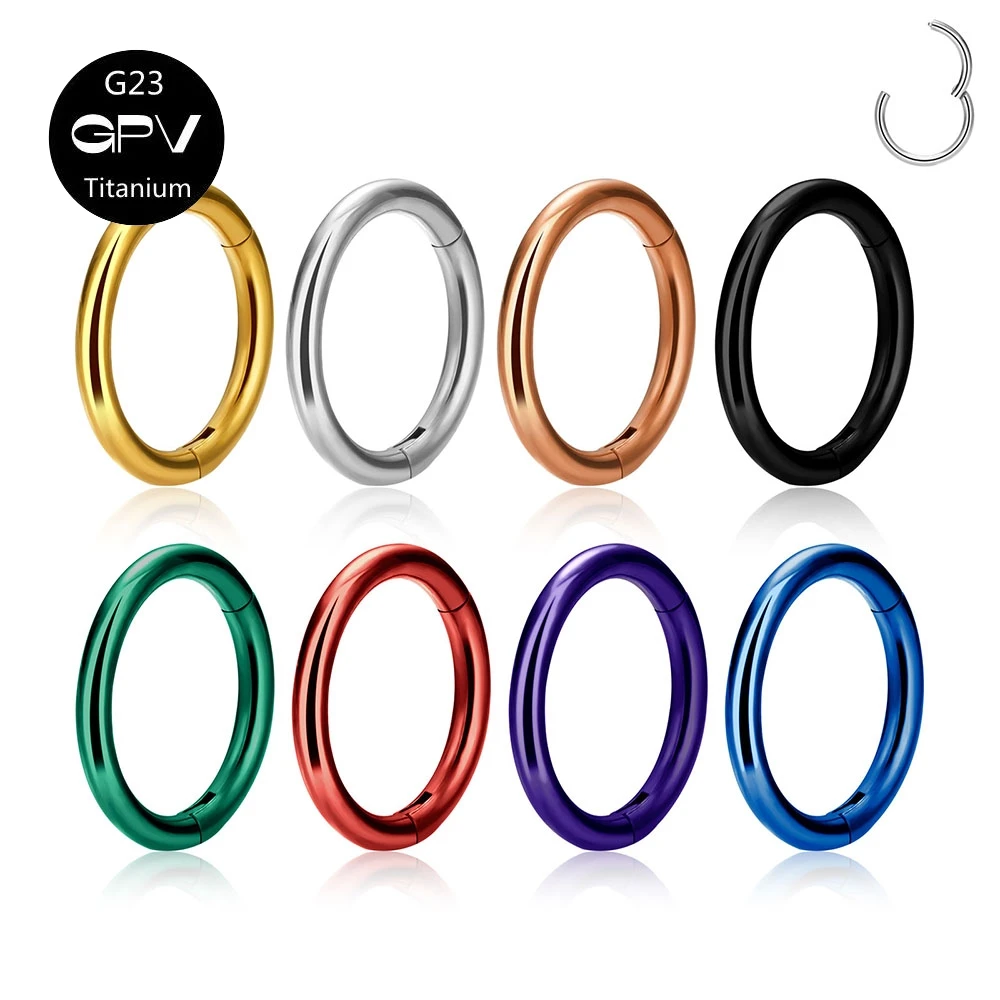 G23 티타늄 진공 도금 여러 색상 코 Septum 반지 천공 보석 코 링 펑크 남성과 여성 귀걸이 title=G23 티타늄 진공 도금 여러 색상 코 Septum 반지 천공 보석 코 링 펑크 남성과 여성 귀걸이 