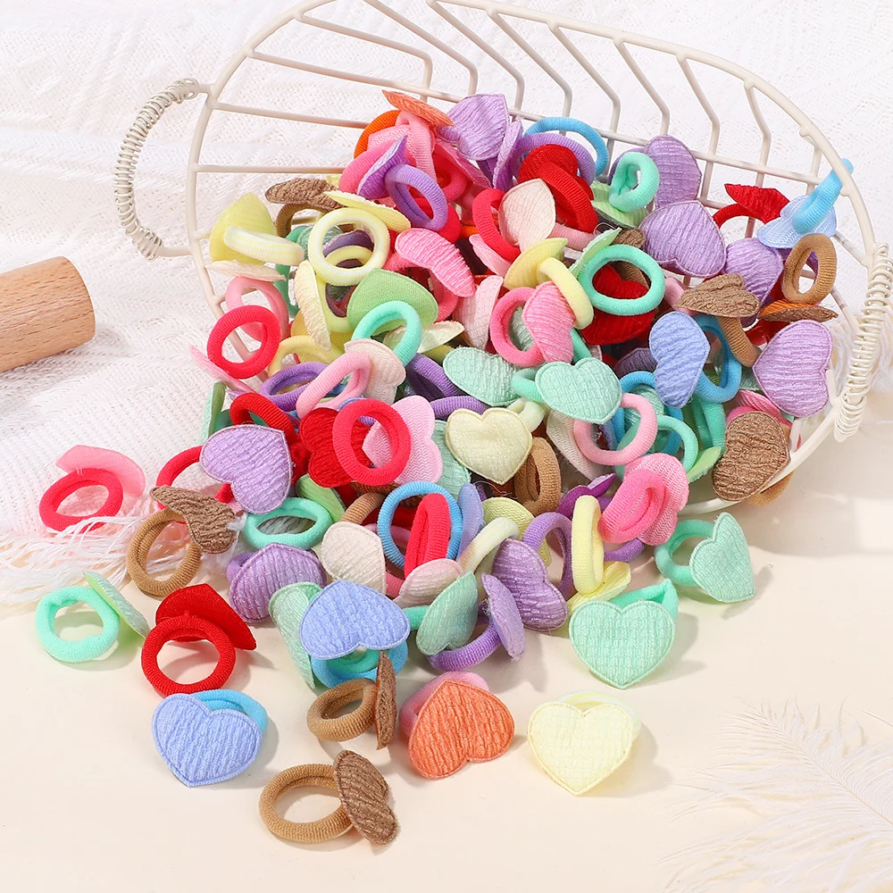 20 개/몫 어린이 탄성 헤어 밴드 소녀 고무 밴드 어린이 과자 Scrunchie 헤어 넥타이 귀여운 아기 헤어 액세서리