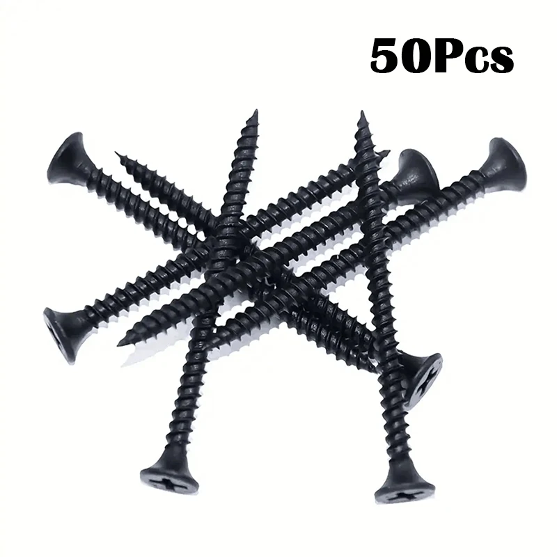 50Pcs M3.5 블랙 크로스 플랫 헤드 시트 금속 나사 드릴 목재 탄소강 나사 목재 가구 유지 보수에 적합 title=50Pcs M3.5 블랙 크로스 플랫 헤드 시트 금속 나사 드릴 목재 탄소강 나사 목재 가구 유지 보수에 적합 