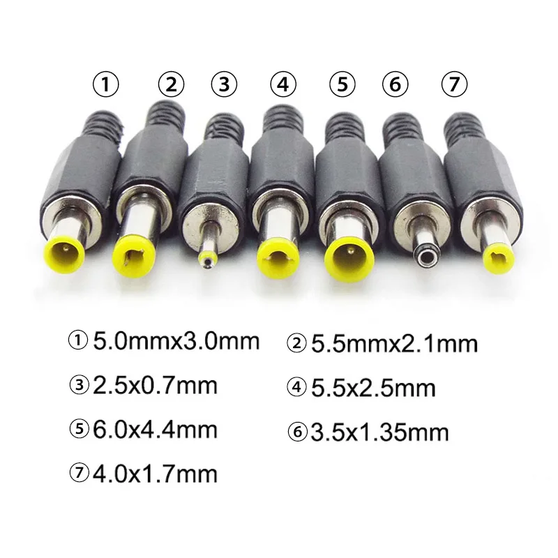 3.5x1.35 4.0x1.7 4.8x1.7mm DC 수 잭 전원 플러그 어댑터 5.5x2.1mm 2.5mm 수 잭 소켓 오디오 커넥터
