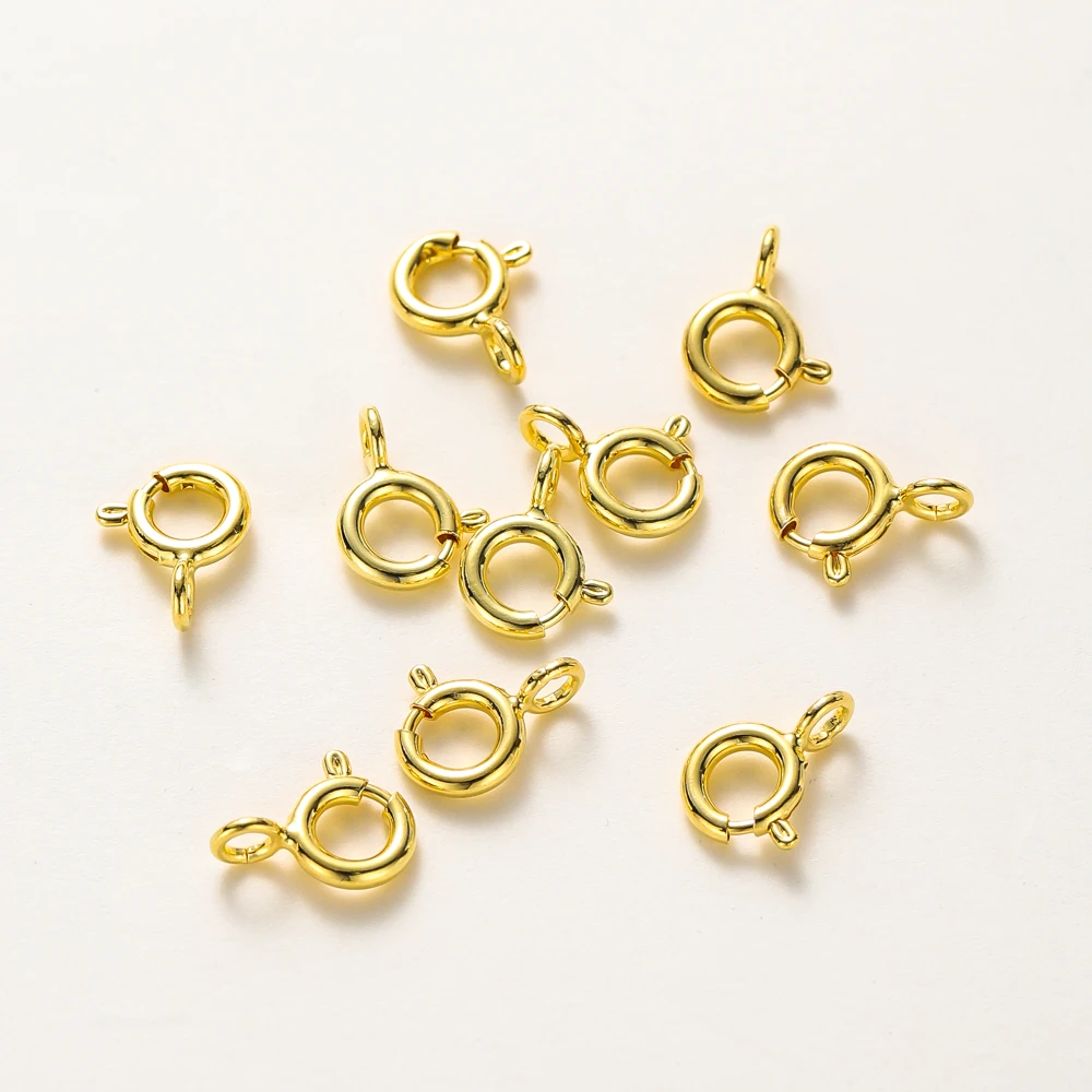 10pcs/14K 18K 골드 라운드 스프링 걸쇠 점프 링 오픈 연결 걸쇠 DIY 쥬얼리 목걸이 체인 액세서리 만들기 title=10pcs/14K 18K 골드 라운드 스프링 걸쇠 점프 링 오픈 연결 걸쇠 DIY 쥬얼리 목걸이 체인 액세서리 만들기 