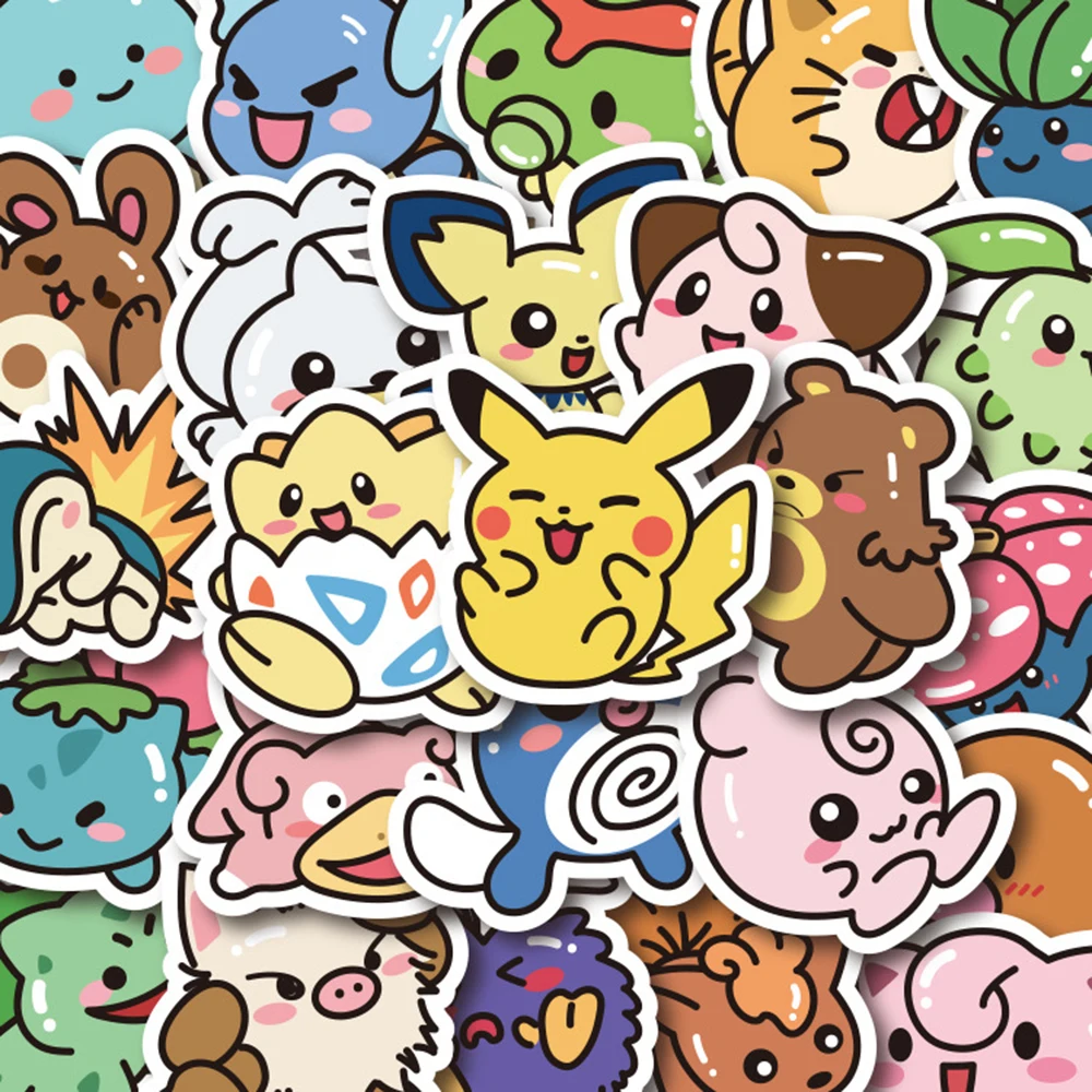 10/30/50pcs 귀여운 포켓몬 애니메이션 스티커 Kawaii Pikachu Bulbasaur 만화 스티커 DIY 스케이트 보드 전화 자동차 데칼 재미 아이 장난감 title=10/30/50pcs 귀여운 포켓몬 애니메이션 스티커 Kawaii Pikachu Bulbasaur 만화 스티커 DIY 스케이트 보드 전화 자동차 데칼 재미 아이 장난감 