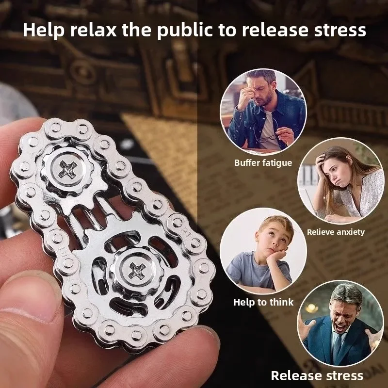 스프로킷 플라이휠 손가락 끝 자이로 Fidget Spinner Antistress 불안 금속 자전거 체인 EDC Spinner Fidget Toys For Adult Kids