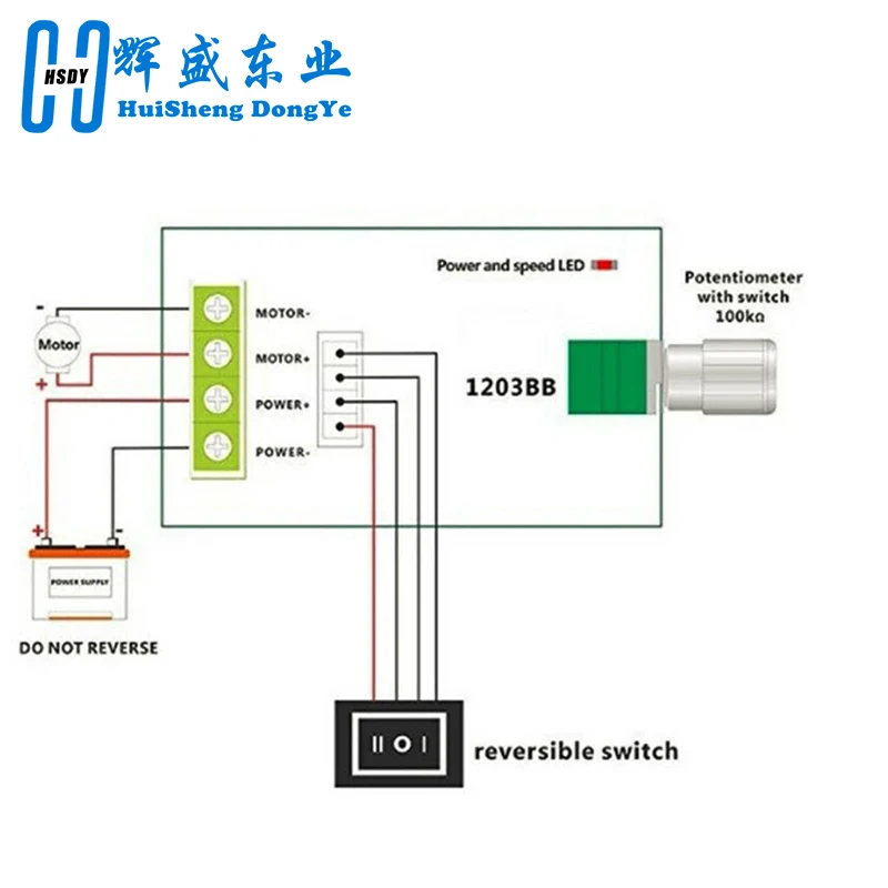 DC 6V 12V 24V 28V 3A 80W DC 모터 속도 컨트롤러 PWM 속도 조절 가능 가역 스위치 1203BB DC 모터 드라이버 반전