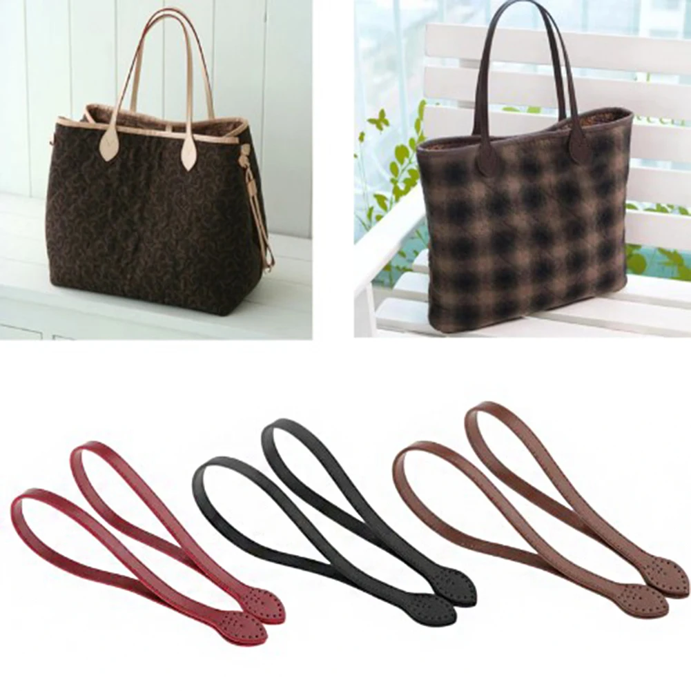 2Pcs 60cm PU 가죽 가방 핸들 숄더 가방 스트랩 교체 핸드백 벨트 스트랩 DIY DIY 여성 수제 가방 액세서리