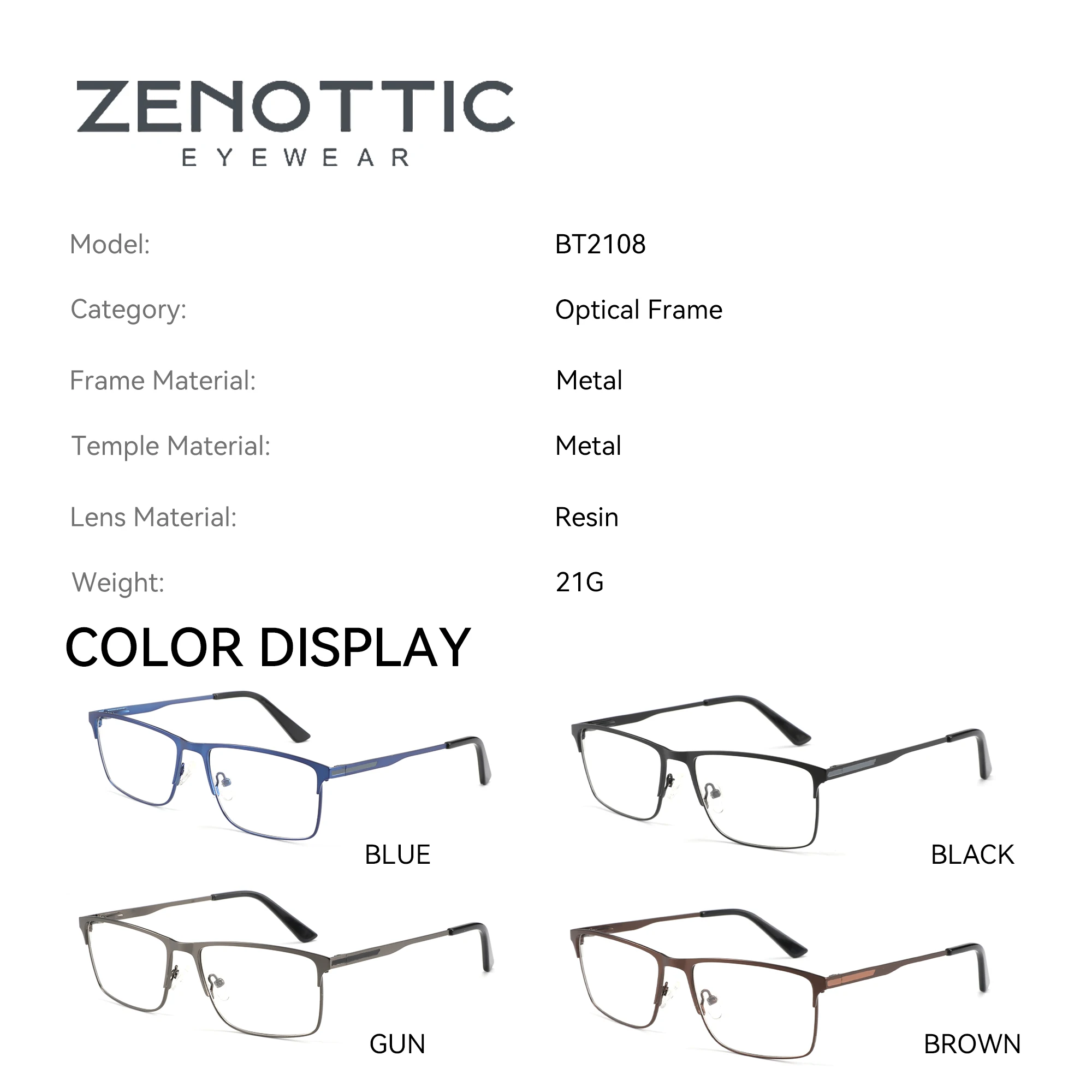 ZENOTTIC 남성 티타늄 점진 처방 안경 사각형 블루레이 방지 근시 안경 비즈니스 광 변색 안경 원시 안경 패션 광학 안경