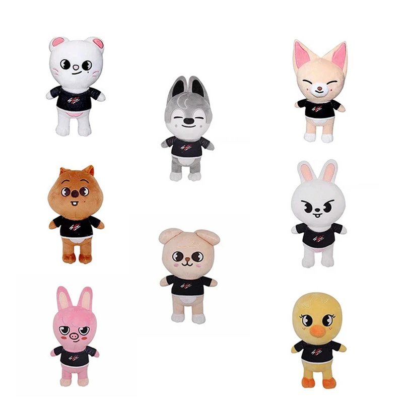 Skzoo 플러시 장난감 20cm 길 잃은 아이 플러시 늑대 찬 만화 박제 동물 플러시 인형 어린이를위한 귀여운 동반자 성인 팬 선물