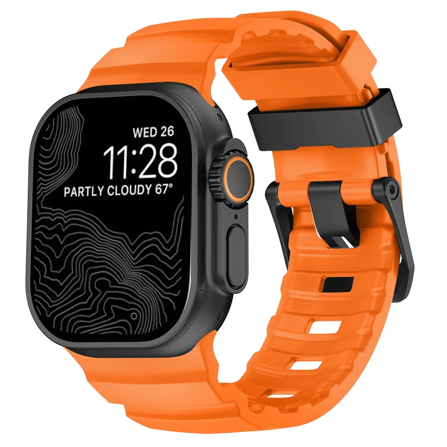 Apple Watch Ultra 2 용 트레일 실리콘 밴드 iWatch 시리즈 10 Ultra 9 8 7 6 SE 용 49mm 스트랩 46mm 45mm 44mm 42mm 스포츠 팔찌