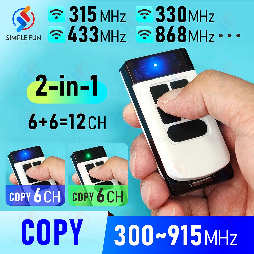 433Mhz 330Mhz 868Mhz 복사 원격 제어 12 채널 Nice Came Doorhan 300~915Mhz 복사기 차고 문 오프너 복제 송신기 title=433Mhz 330Mhz 868Mhz 복사 원격 제어 12 채널 Nice Came Doorhan 300~915Mhz 복사기 차고 문 오프너 복제 송신기 
