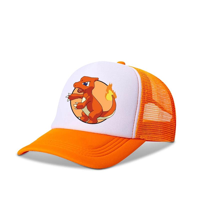 포켓몬 야구 모자 피카추 카와이 애니메이션 피규어 양산 모자 여름 야외 부모 자식 Sunhat 트렌디 오리 혀 모자 선물