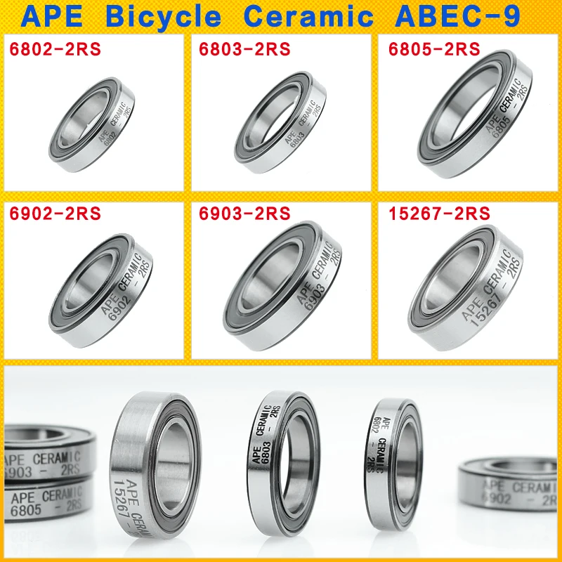 6902 자전거 하이브리드 세라믹 베어링 ABEC-9 6802 6803 6805 6000 6001 6903 15267 17287 18307 -2RS 산악 자전거 베어링 1 개