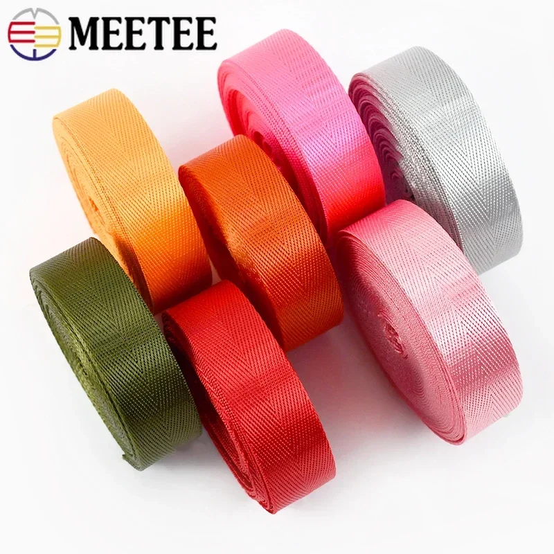 5M 1mm 20-38mm 나일론 리본 밴드 헤링본 패턴 웨빙 테이프 벨트 배낭 스트랩 DIY 가방 바인딩 패브릭 재봉 액세서리