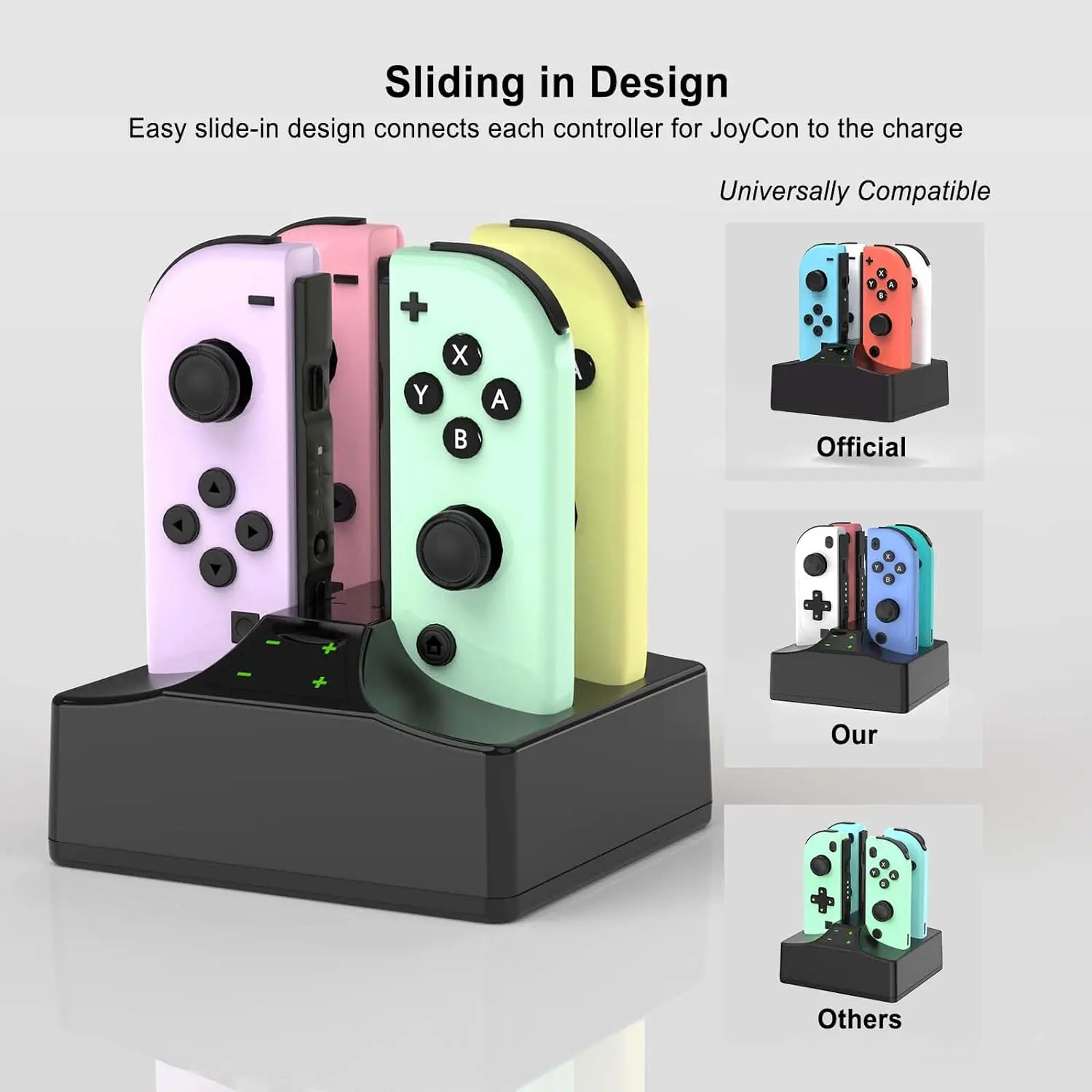 스위치/스위치 2용 충전 스테이션 Joy Con 컨트롤러 충전 도크 4in1 Nintendo Switch Joy Con/2 충전기 게임 액세서리