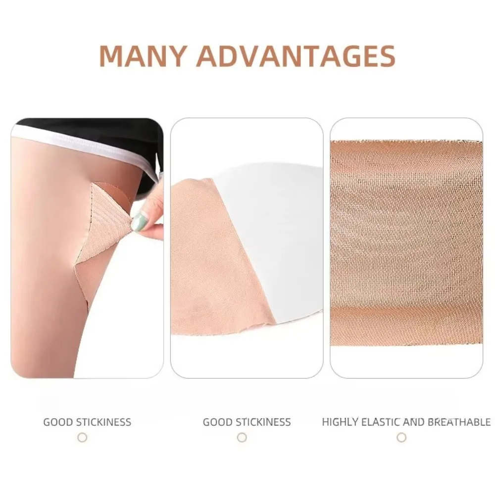 10Pcs Anti-Chafing 허벅지 패드 부직포 자체 접착 마찰 방지 허벅지 스티커 남성 여성을위한 방수 및 통기성