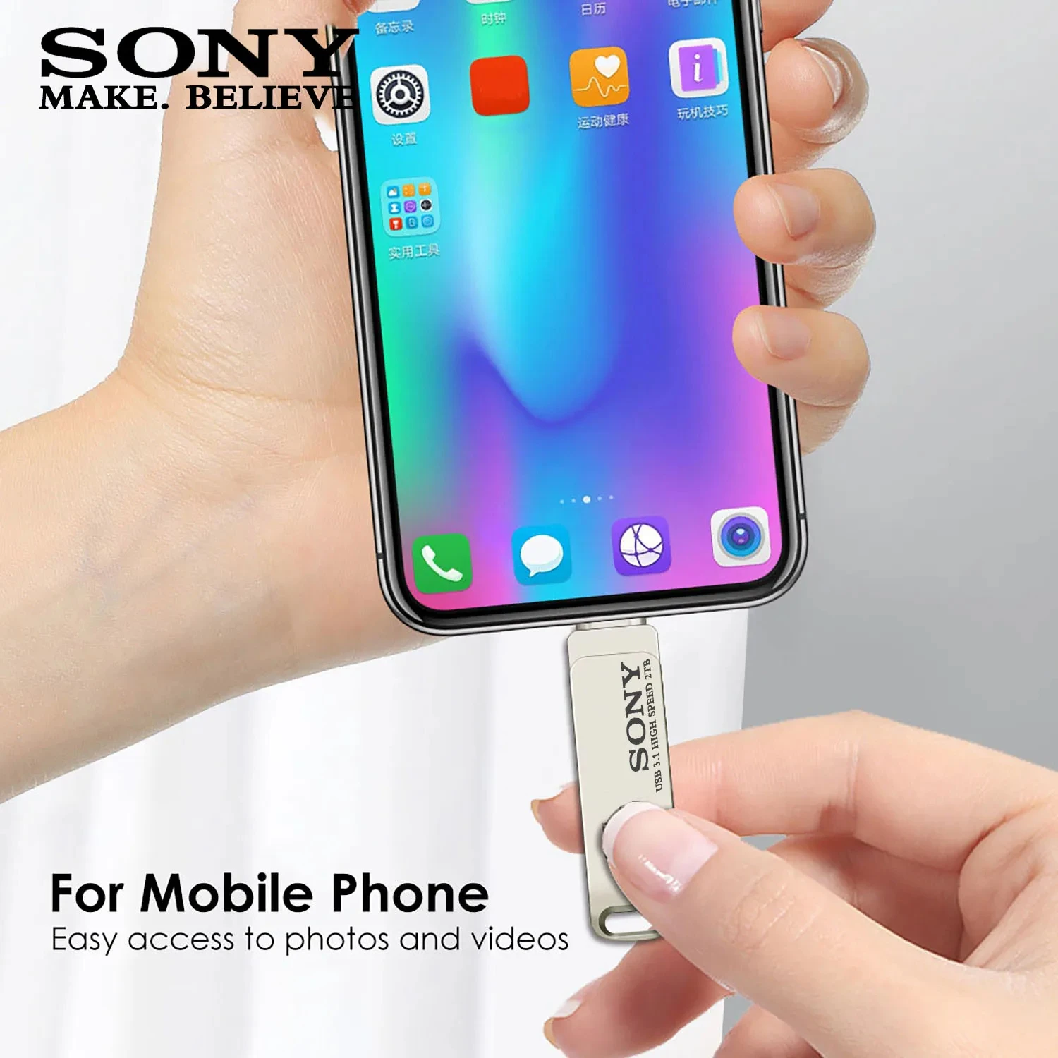 2TB 소니 USB PenDrive 고속 유형 C 플래시 드라이브 Xiaomi 전화 용 1TB 금속 Pendrive 512GB 256GB 휴대용 Memoria USB 스틱