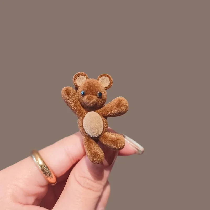 여자를위한 귀여운 무리 만화 곰 금속 머리핀 여자 달콤한 머리 장식 사이드 헤어 클립 바레트 패션 헤어 액세서리.