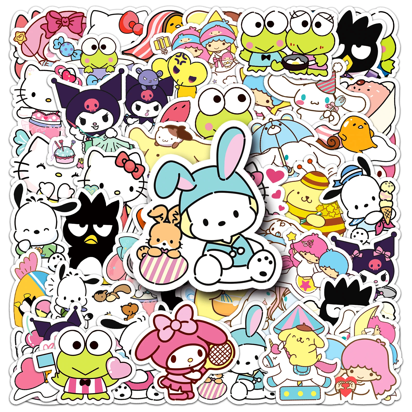 50 조각 MINISO 재미 있은 귀여운 Sanrio 가족 Cinnamoroll 멜로디 Hellokitty 혼합 스티커 DIY For Phones 노트북 자동차 스티커 title=50 조각 MINISO 재미 있은 귀여운 Sanrio 가족 Cinnamoroll 멜로디 Hellokitty 혼합 스티커 DIY For Phones 노트북 자동차 스티커 