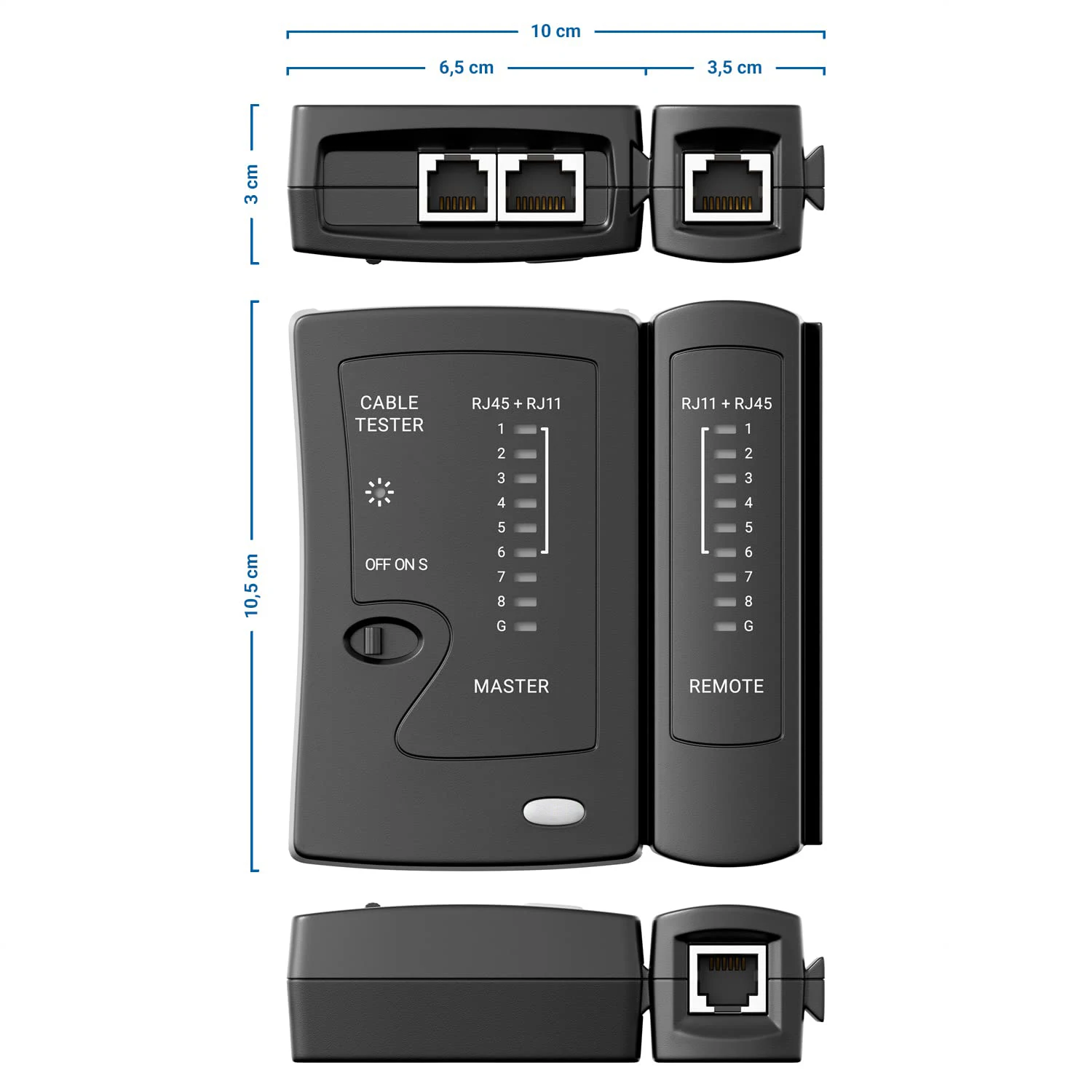 LAN RJ45 Cat5 Cat5e Cat6 Cat6a Cat7 UTP/차폐 케이블 및 RJ11 RJ12용 ZoeRax 네트워크 이더넷 케이블 테스터