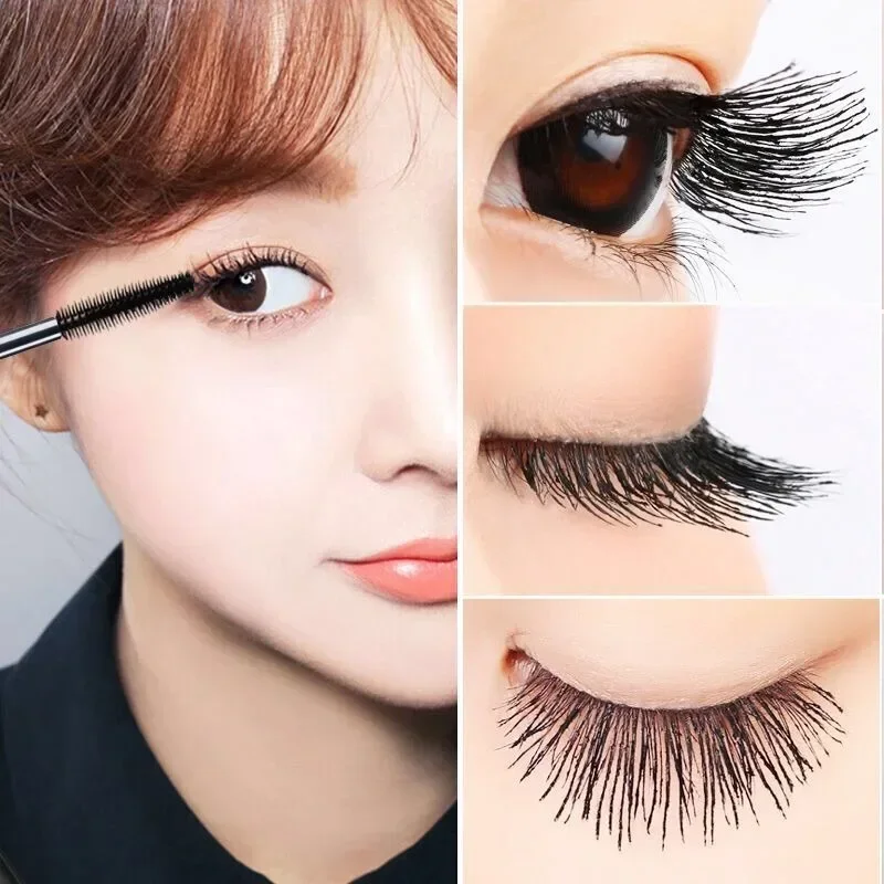 블랙 속눈썹 연장 더블 마스카라, 익스텐션 속눈썹 브러쉬, 뷰티 메이크업, 오래 착용, 골드 컬러 마스카라, 2 in 1