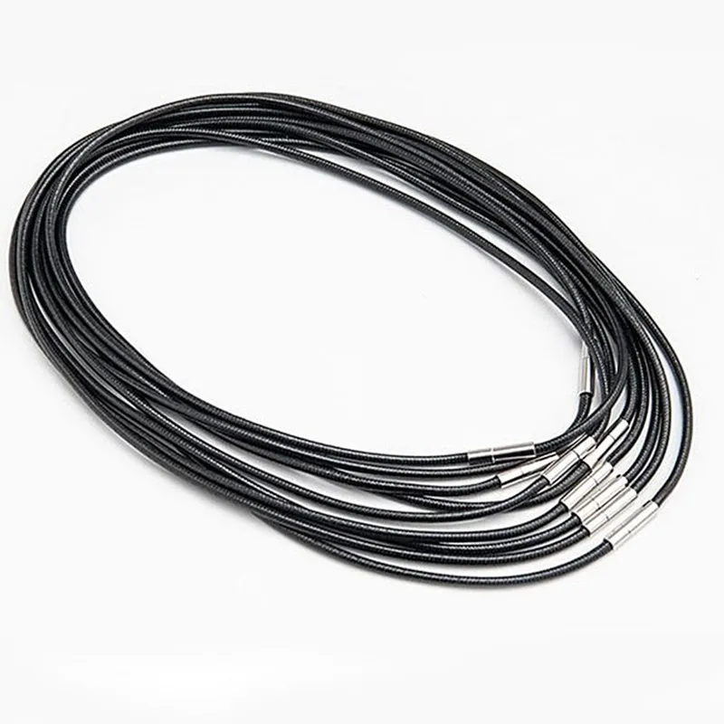 1.5/3mm 45/50/60cm 여성을위한 블랙 가죽 로프 체인 목걸이 DIY 펜던트에 대한 걸쇠 왁스 코드 체인 라인 문자열과 남성 쥬얼리 title=1.5/3mm 45/50/60cm 여성을위한 블랙 가죽 로프 체인 목걸이 DIY 펜던트에 대한 걸쇠 왁스 코드 체인 라인 문자열과 남성 쥬얼리 