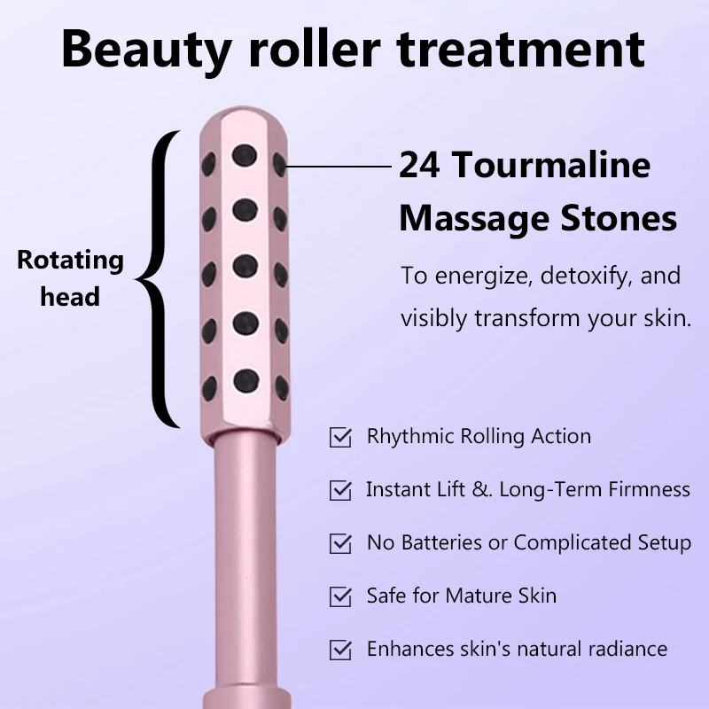24 게르마늄 페이스 마사지 뷰티 경혈 롤러 스틱 도매 뷰티 롤러 도구 페이스 Gua Sha 마사지 여성 스킨 케어 뷰티