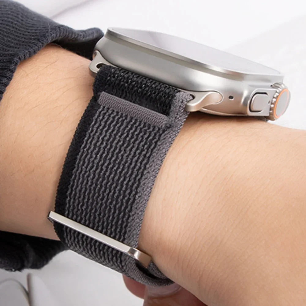 Apple Watch Ultra 2 용 트레일 루프 스트랩 49mm 시리즈 9 8 7 iWatch 6 5 4 3 SE 44mm 40mm 42mm 용 45mm 41mm 스포츠 나일론 손목 밴드