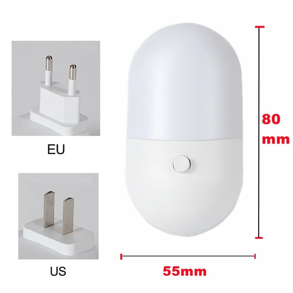머리맡 램프 밤 빛 EU 미국 플러그 LED 밤 빛 AC220V 침실 램프 어린이를위한 선물 복도 WC에 대 한 귀여운 밤 램프