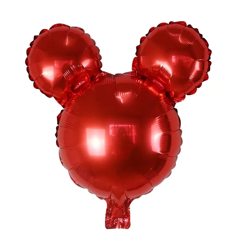 10pcs 미키 미니 마우스 머리 알루미늄 호일 풍선 베이비 샤워 생일 파티 장식 어린이 장난감 용품 에어 글로브
