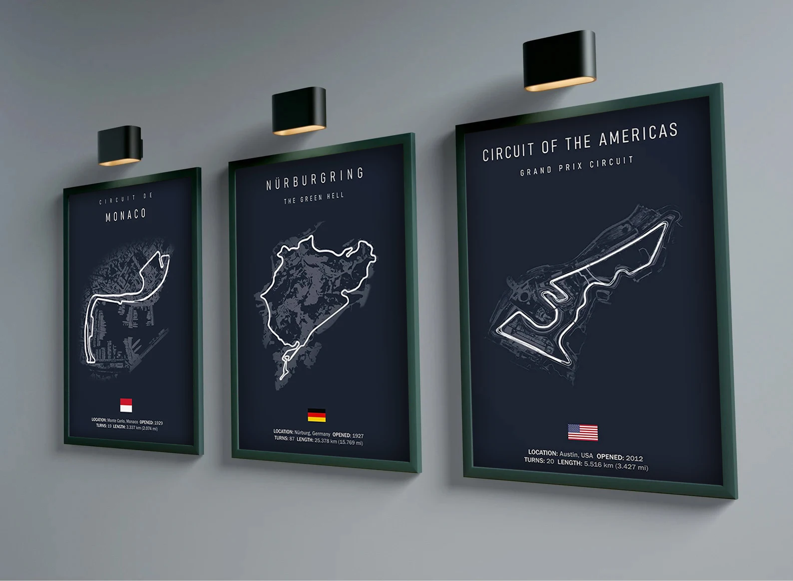 F1 Imola 모나코 트랙 회로 캔버스 페인팅 포뮬러 1 월 아트, 북유럽 포스터, 미적 모터스포츠 레이스 그림, 홈 데코
