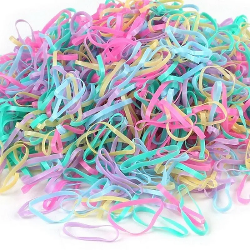 2018 새로운 무작위 혼합 어린이 아기 헤어 홀더 고무 밴드 Elastics 소녀의 넥타이 껌 헤어 액세서리 약 500PCS