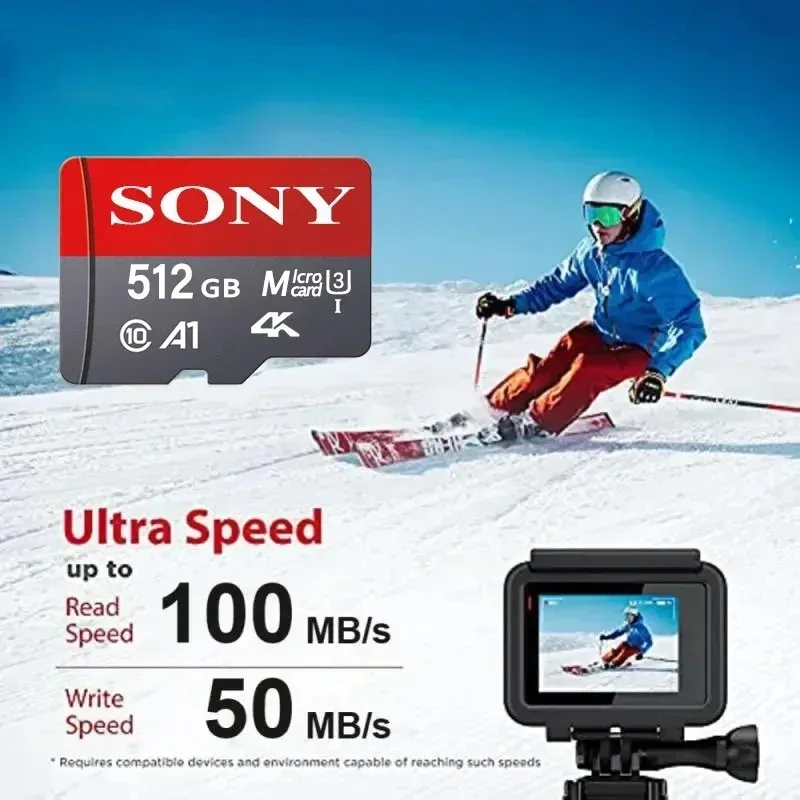 소니 TF 메모리 카드 1 테라바이트 고속 마이크로 SD 카드 128GB 1 테라바이트 512GB 256GB A2 U3 V30 SD TF 플래시 카드 Xiaomi 전화 컴퓨터